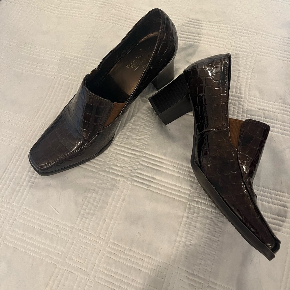 Life Stride Snakeskin Style Loafer with Heel